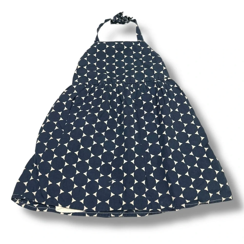 Old Navy Kids Navy Blue Triangle Circle Print Cotton Halter Dress 18-24 Months